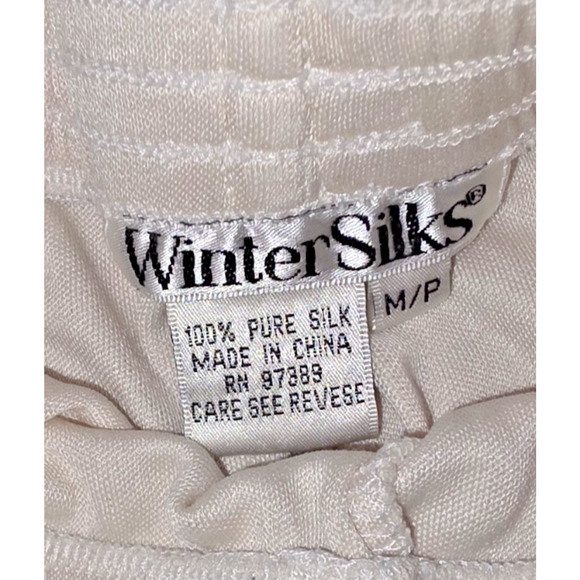 VTG WinterSilks 100% Silk Base Layer Long Johns Pants Med Petite Satin Thermals - Picture 5 of 7